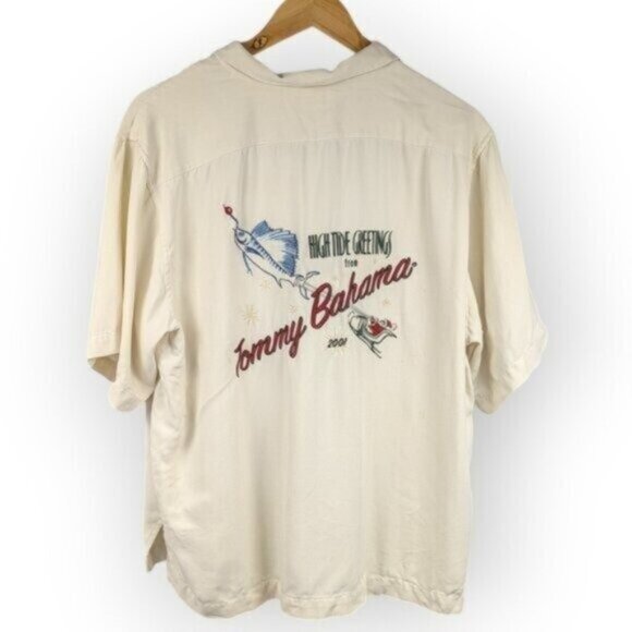 Tommy Bahama High Tide Greetings 2001 Button Up Size Large - Picture 1 of 7